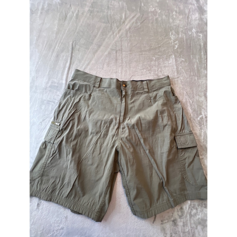 Orvis Cargo Shorts Mens 38 Green Nylon Spandex Hiking Outdoor